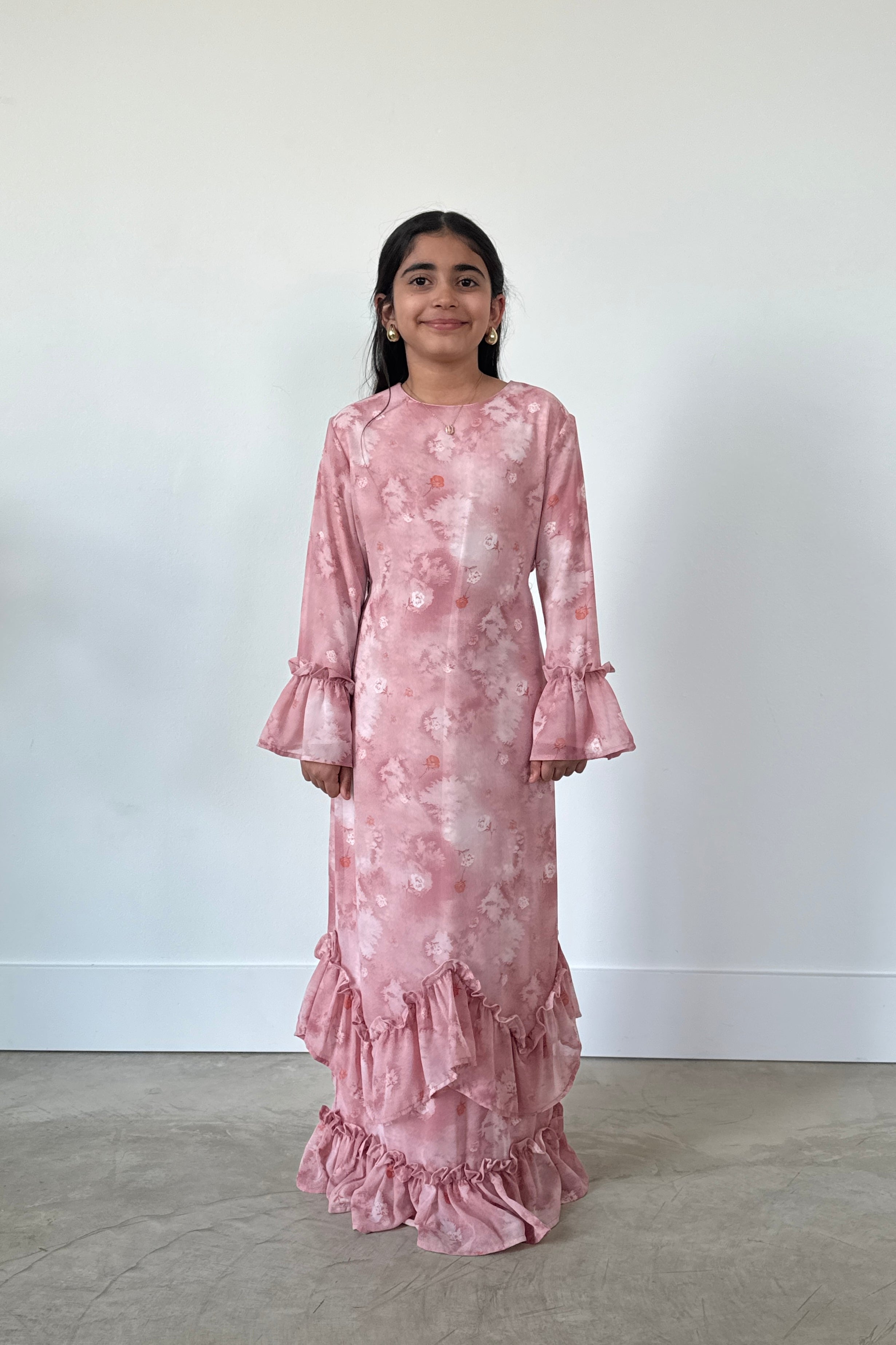 NAHLA CHIFFON DRESS PINK YOUTH