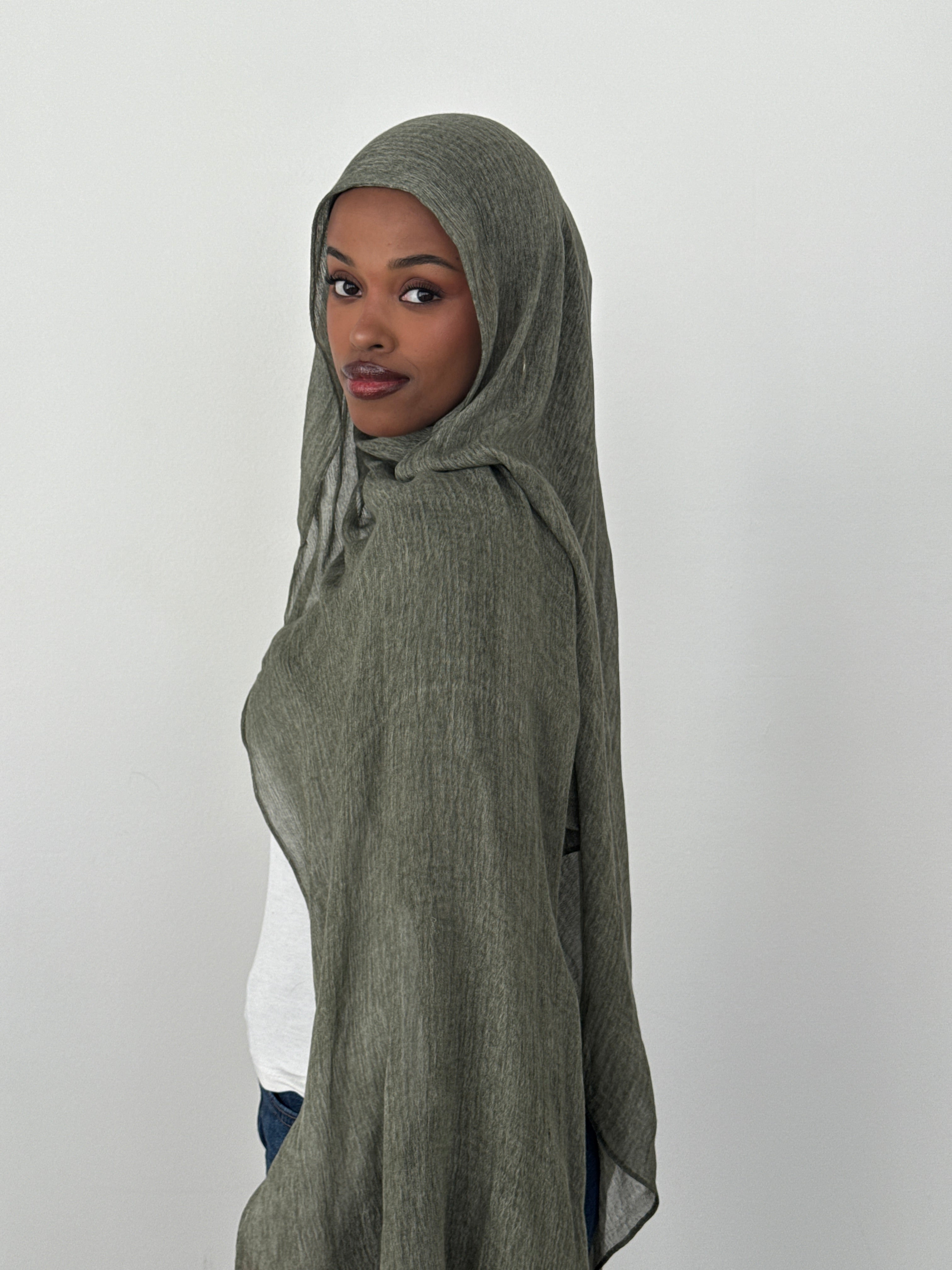 CRINKLE MODAL HIJAB OLIVE