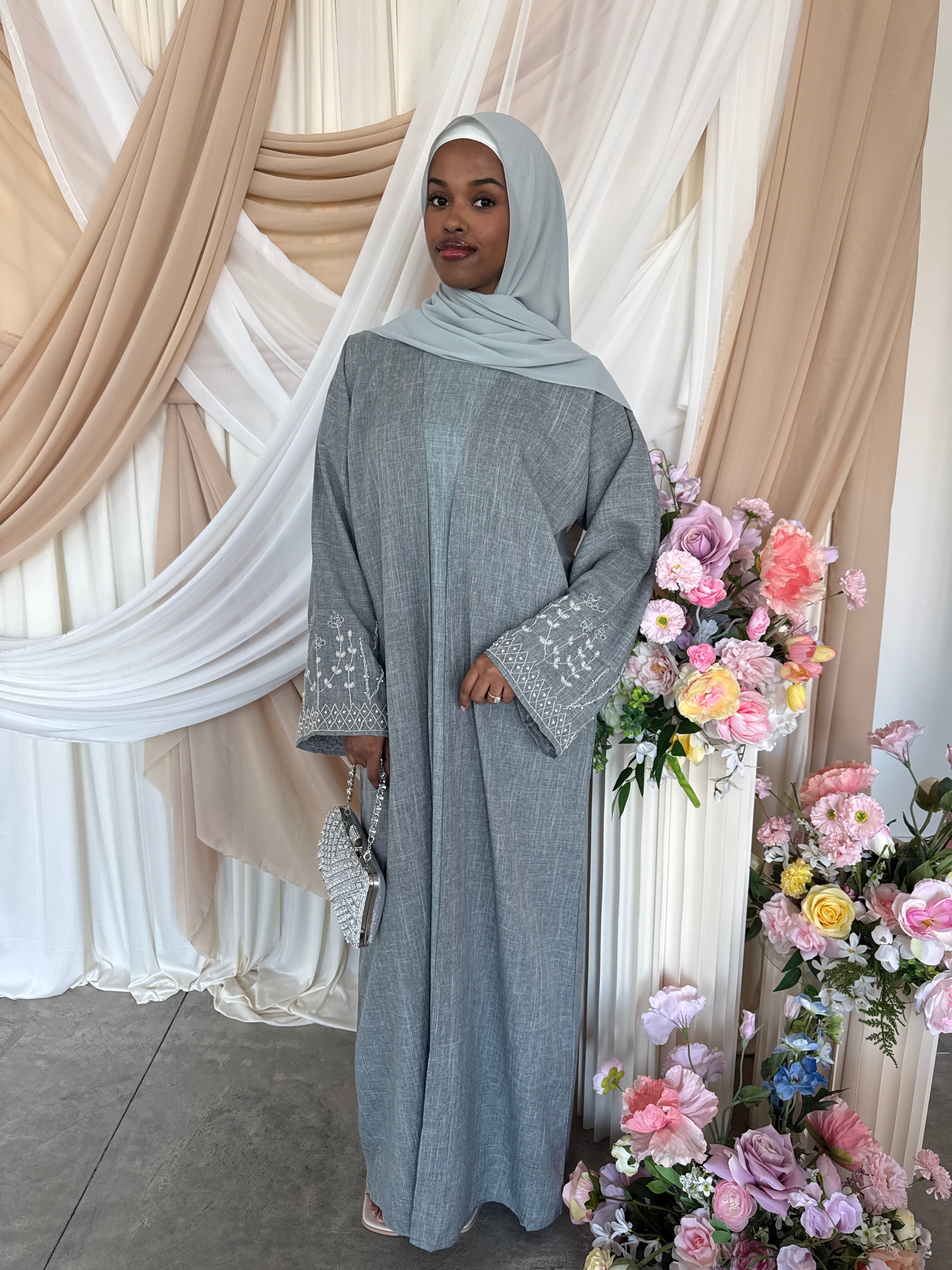 YARA ABAYA SET SAGE GRAY