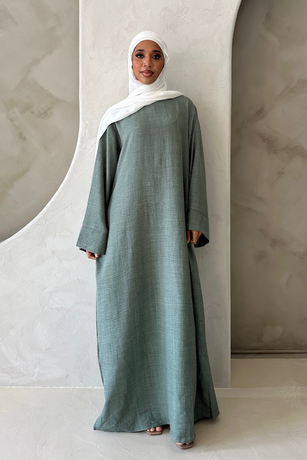 AMIRA MOCK NECK ABAYA SAGE