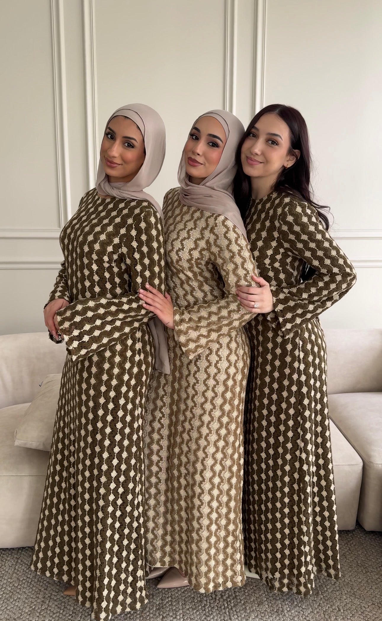 KNITTED LACE DRESS ARMY GREEN