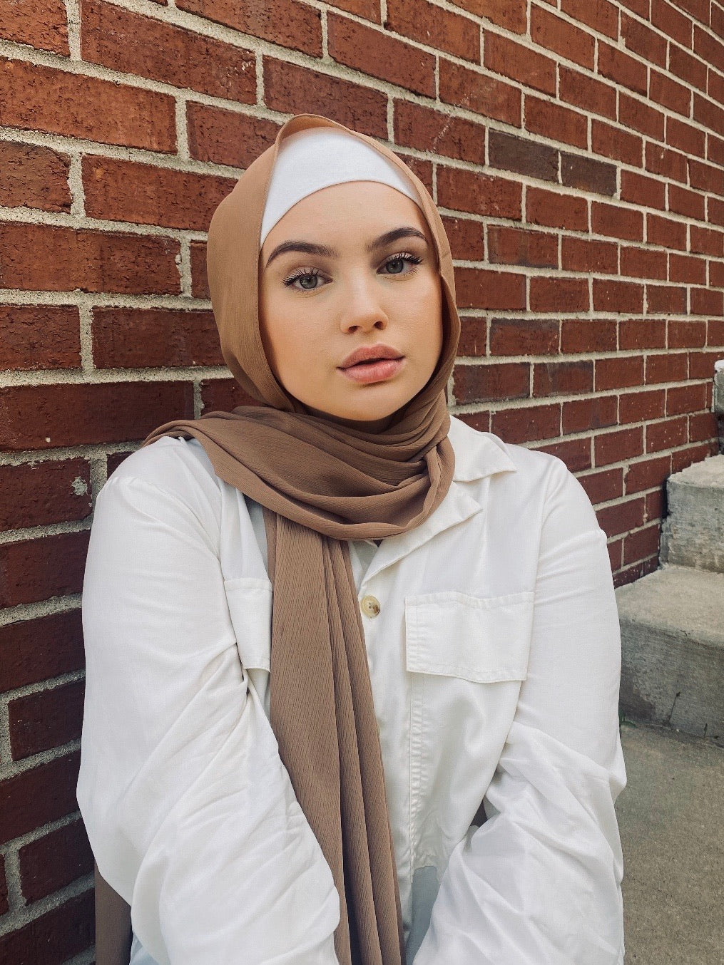 gerogette chiffon hijab chestnut color