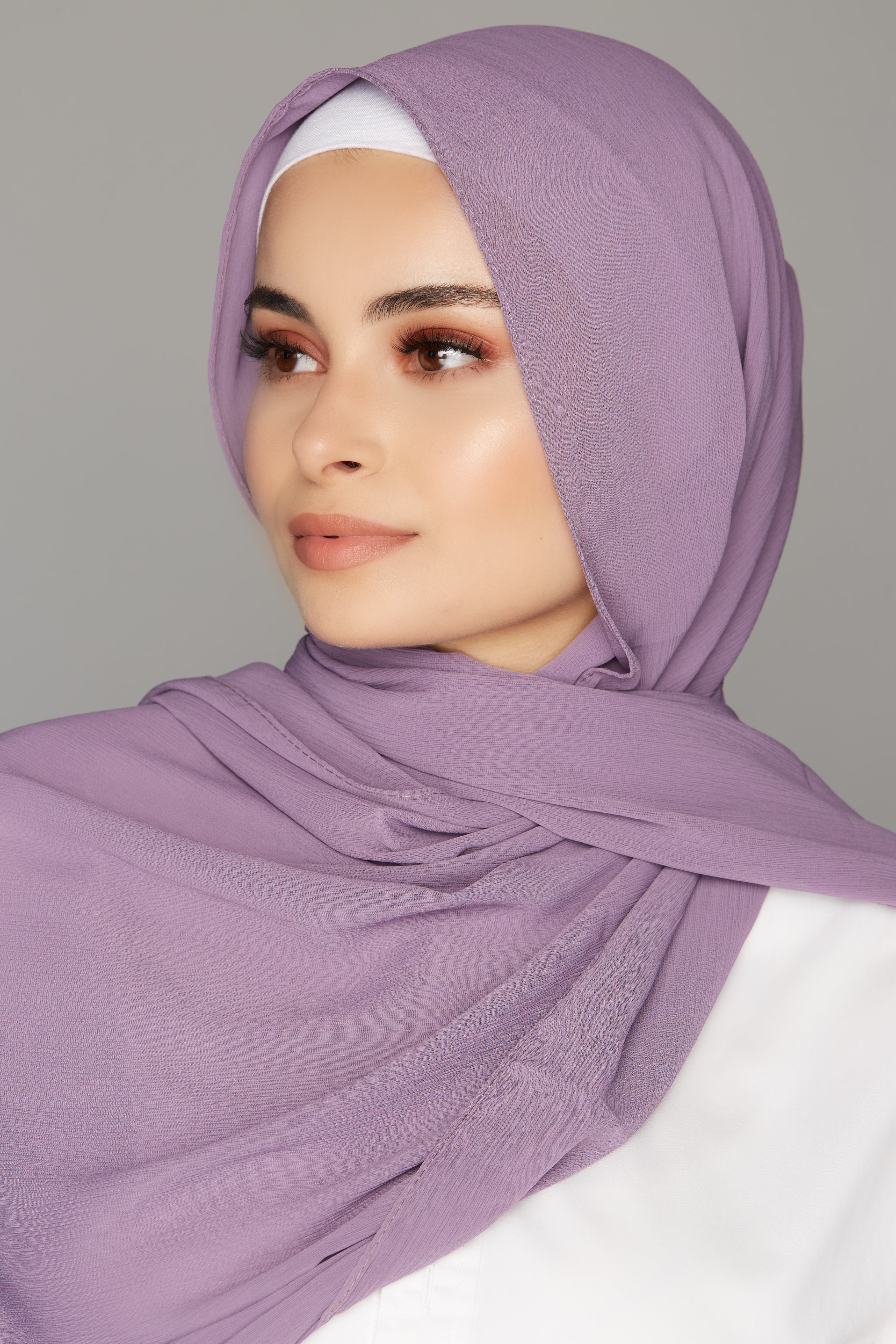 georgette chiffon hijab viola purple color