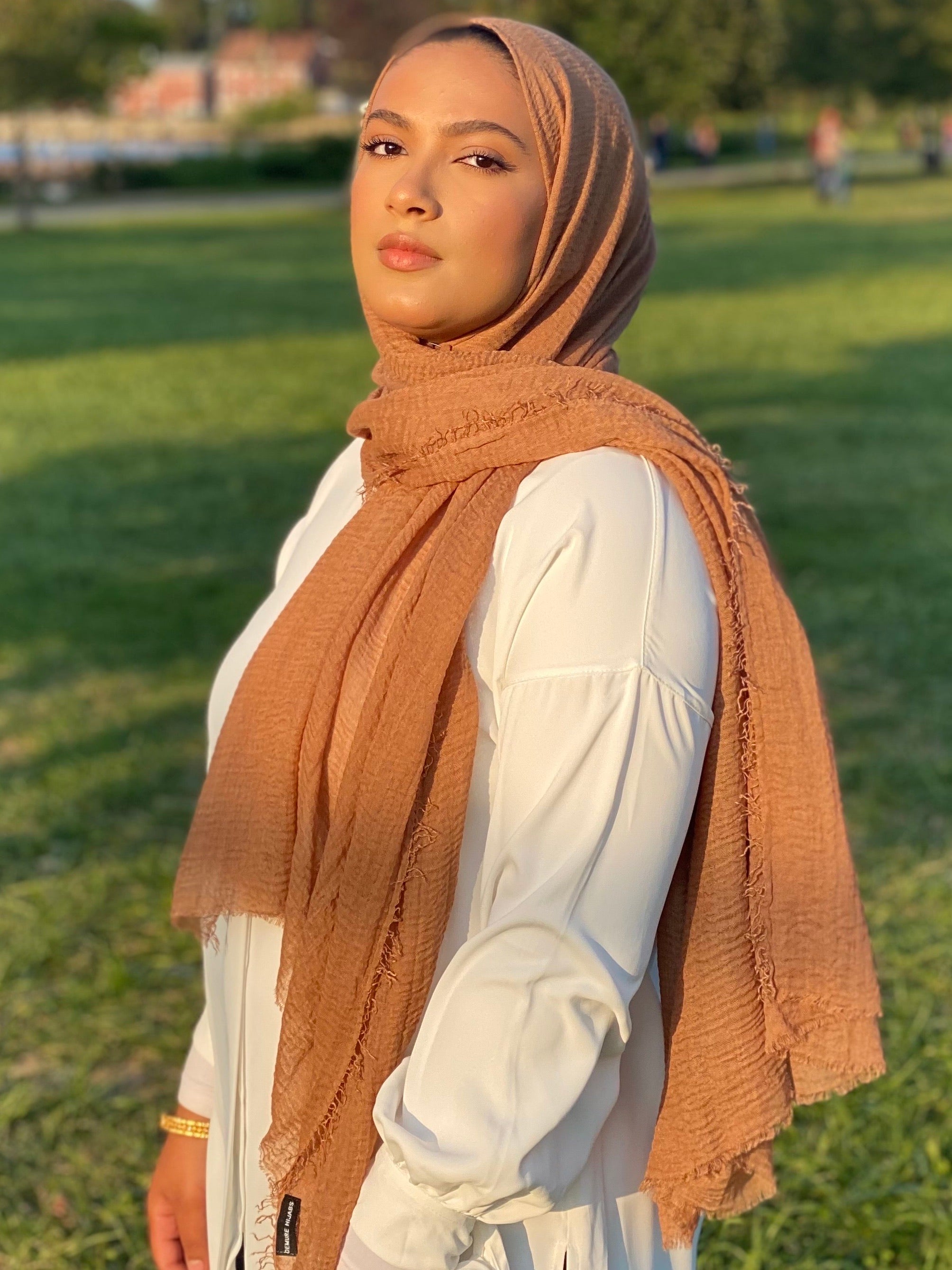 premium cotton hijab hazelnut