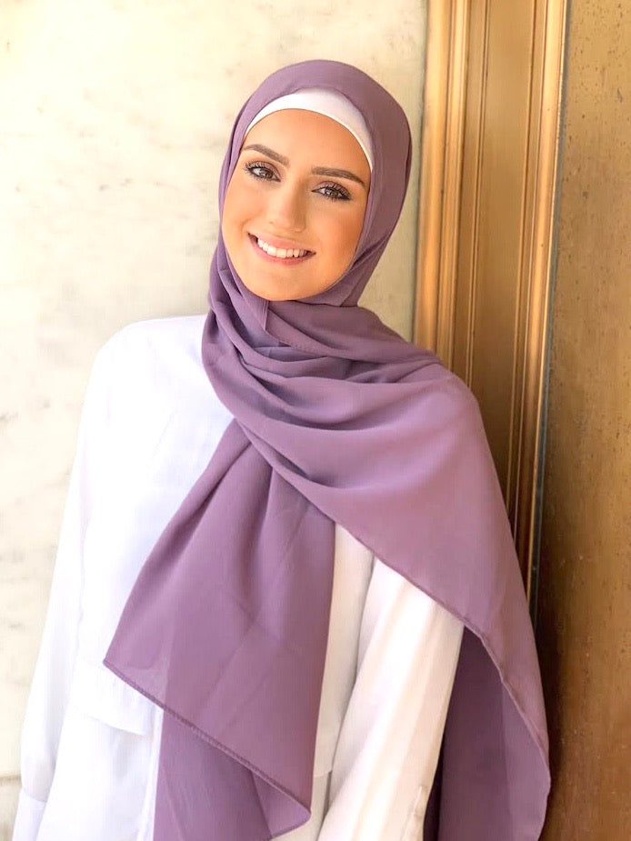 georgette chiffon hijab viola purple