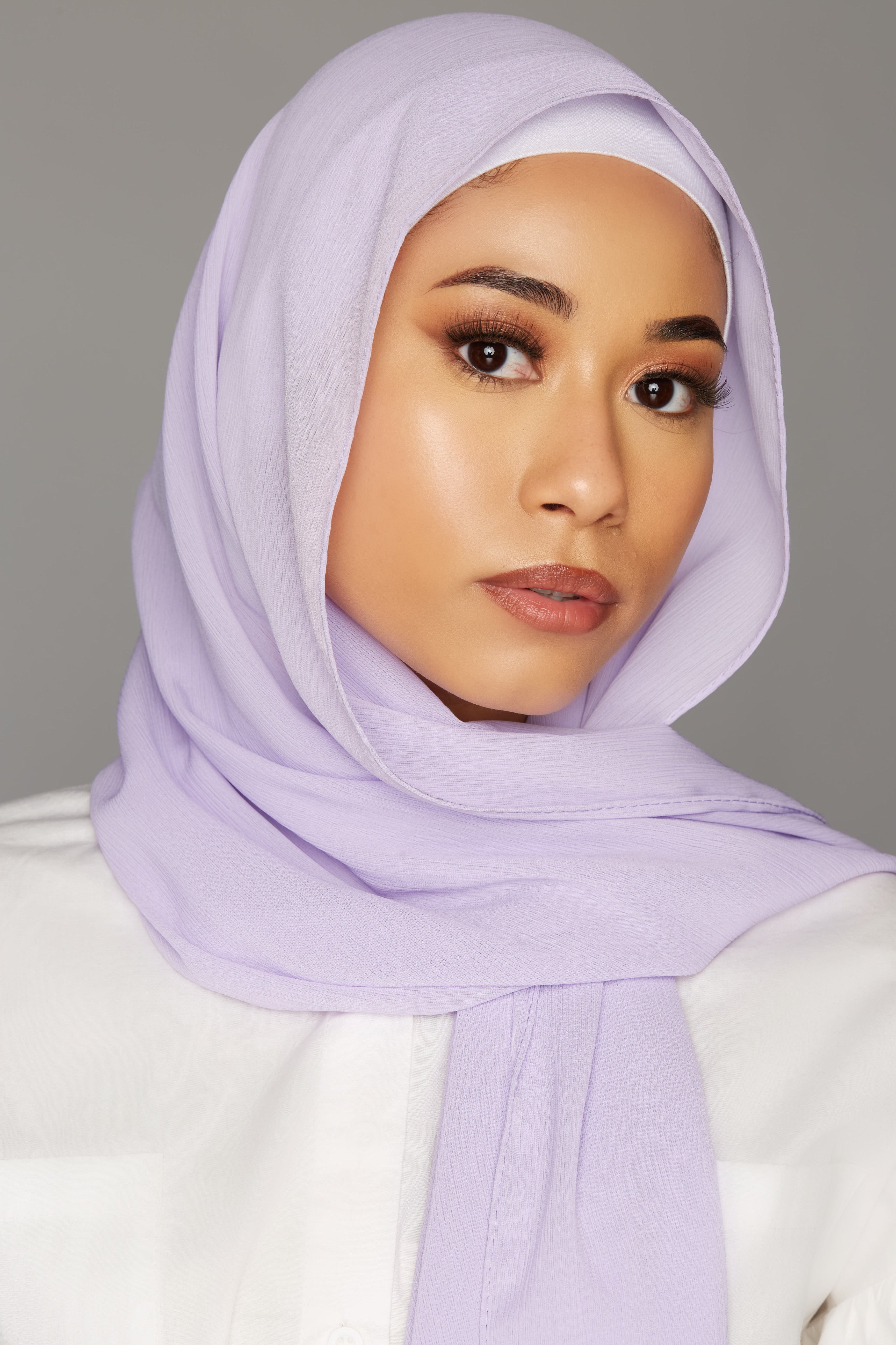 georgette chiffon hijab lavender purple color