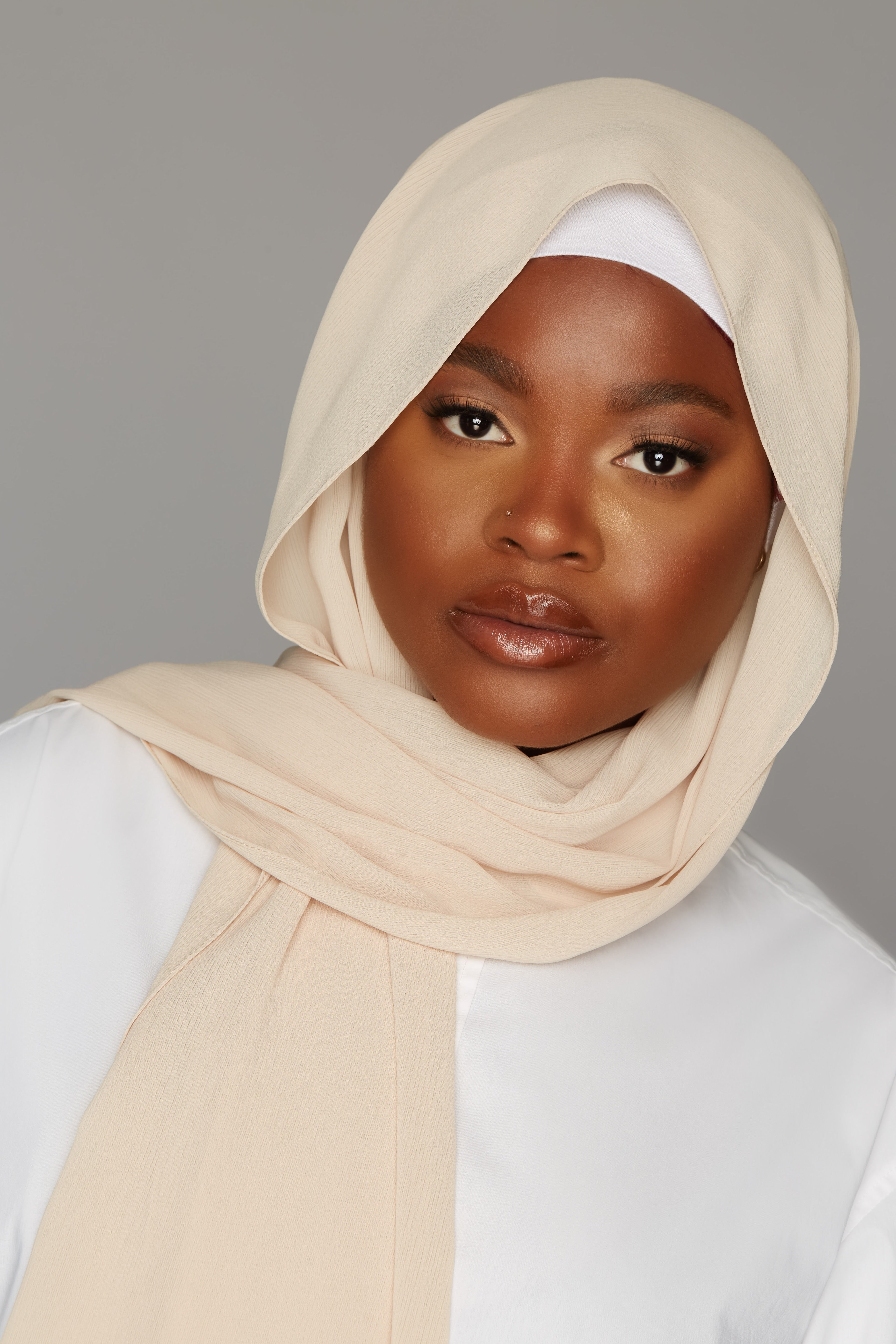 georgette chiffon hijab bare nude color