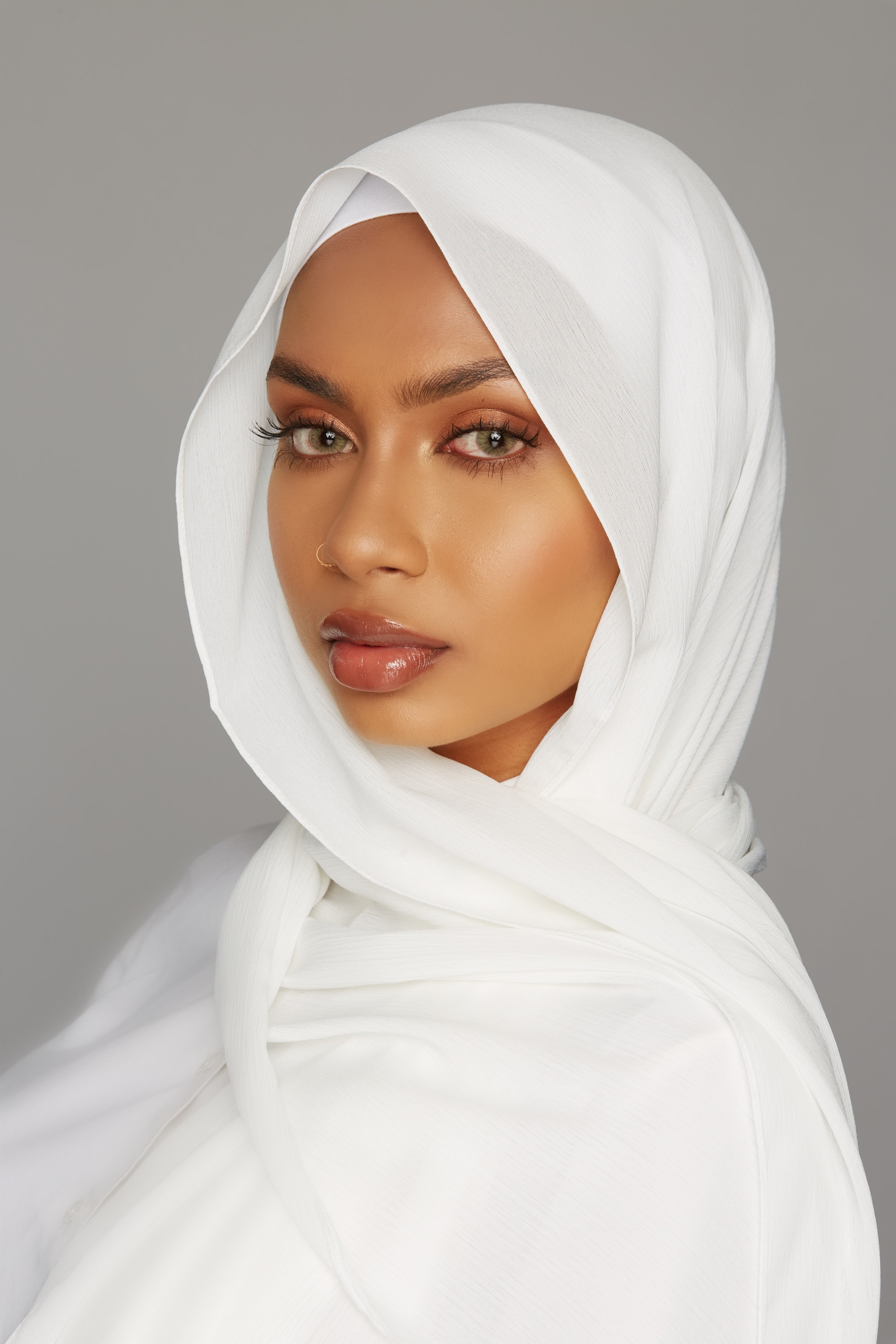 georgette chiffon hijab white color