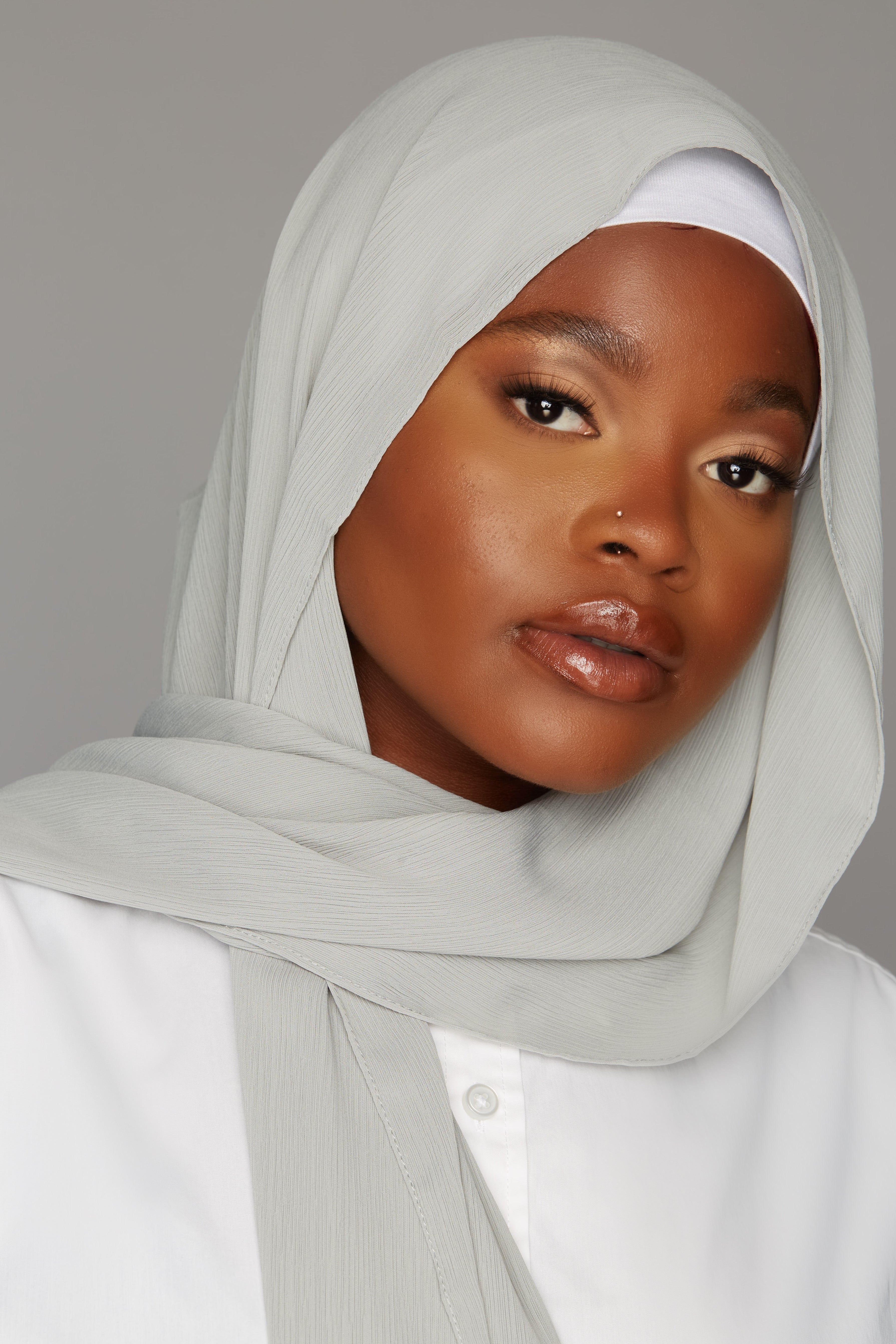 georgette chiffon hijab sage color