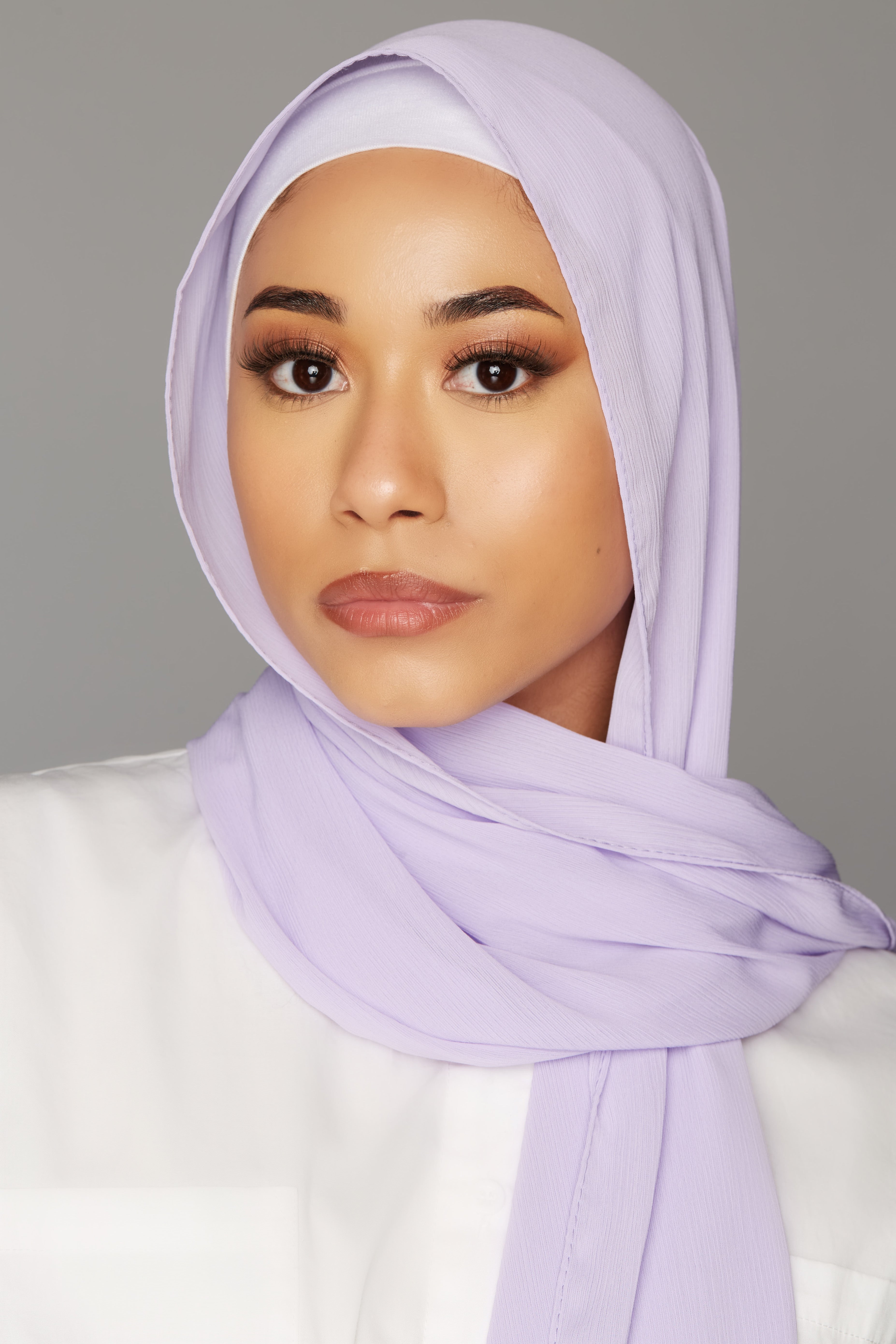 georgette chiffon hijab lavender purple color