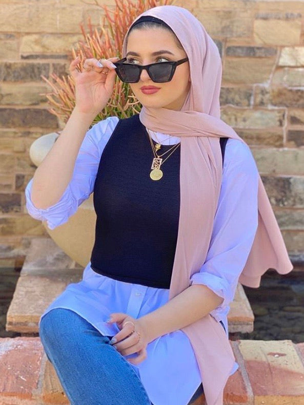 ash rose georgette chiffon hijab 