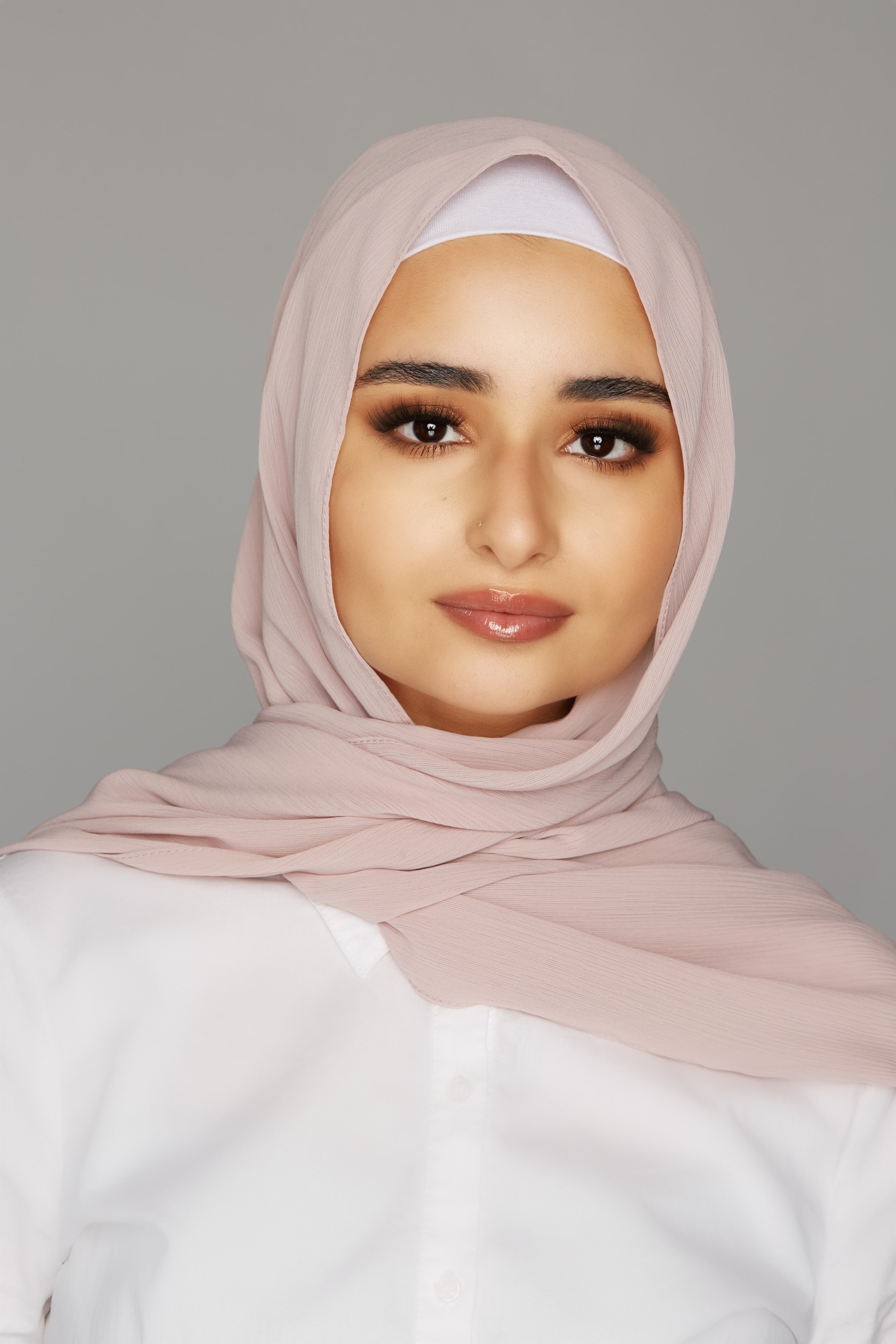 georgette chiffon hijab ash rose color