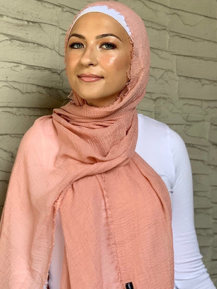 premium cotton hijab salmon