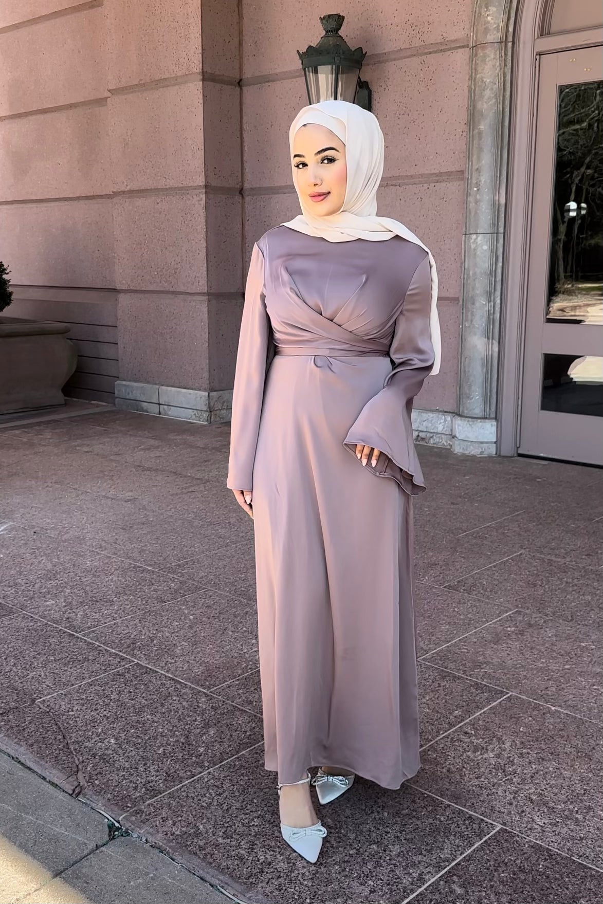 ISRAA DRESS TAUPE- final sale