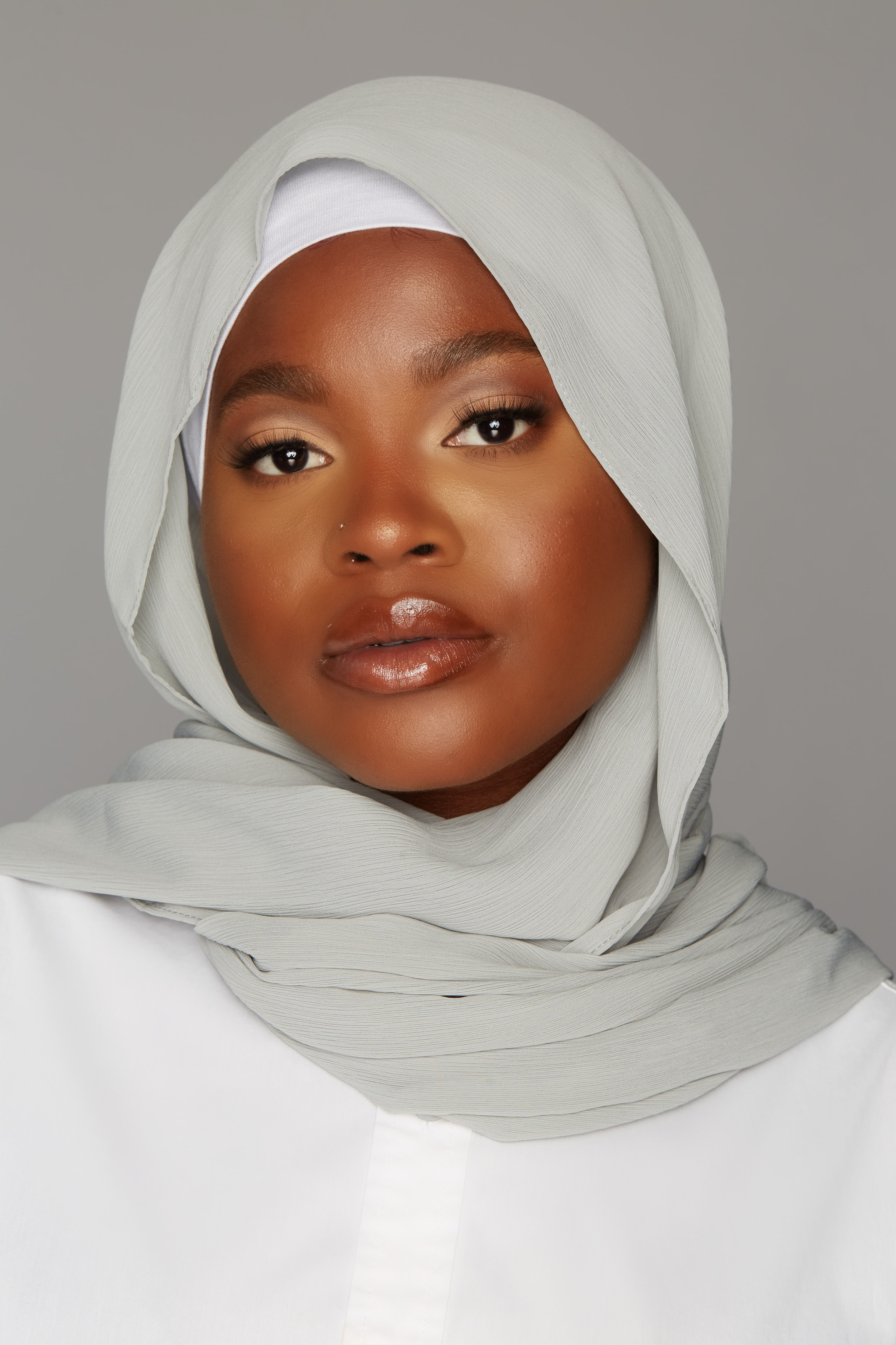 georgette chiffon hijab sage color