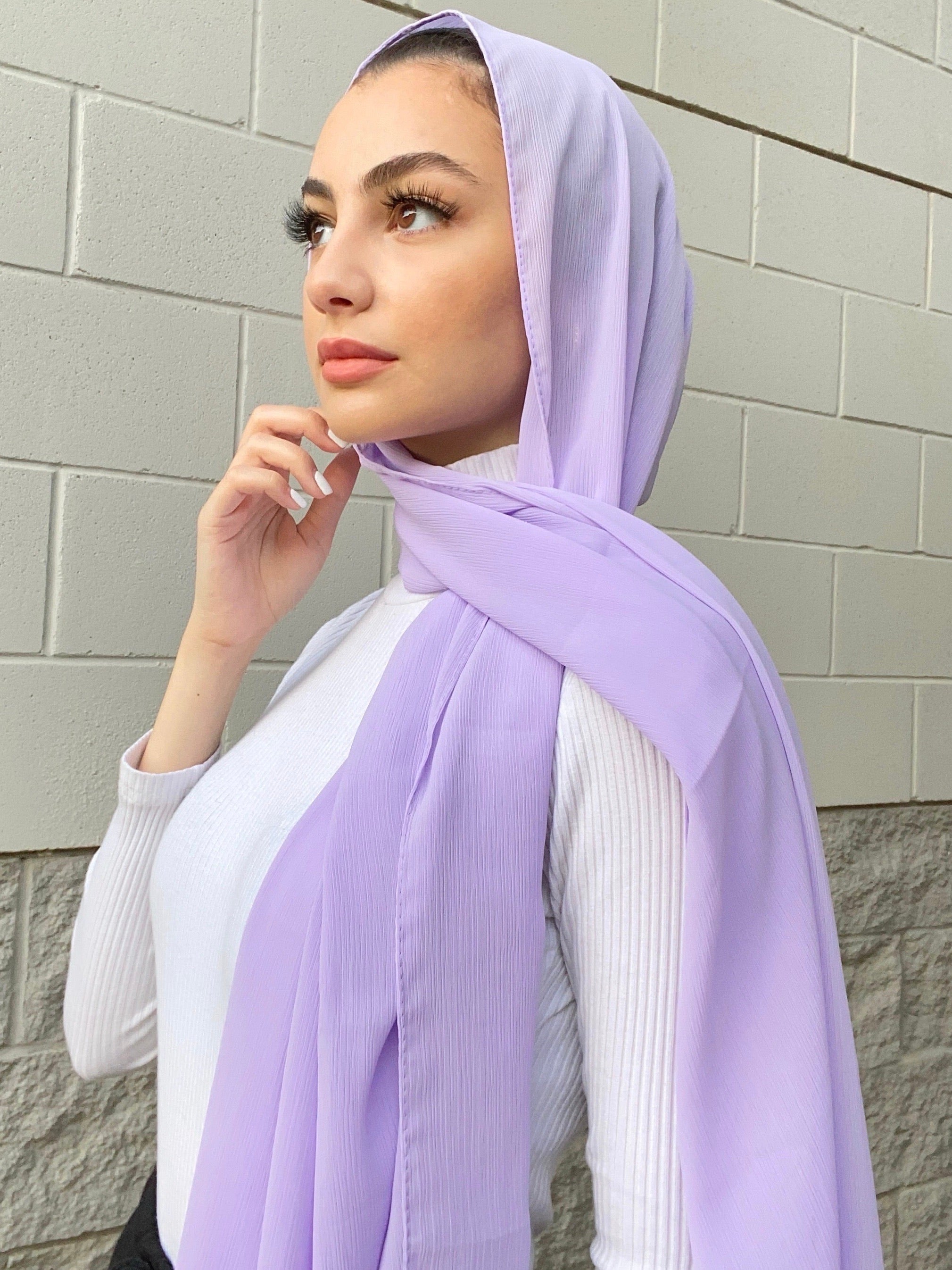 georgette chiffon hijab lavendar