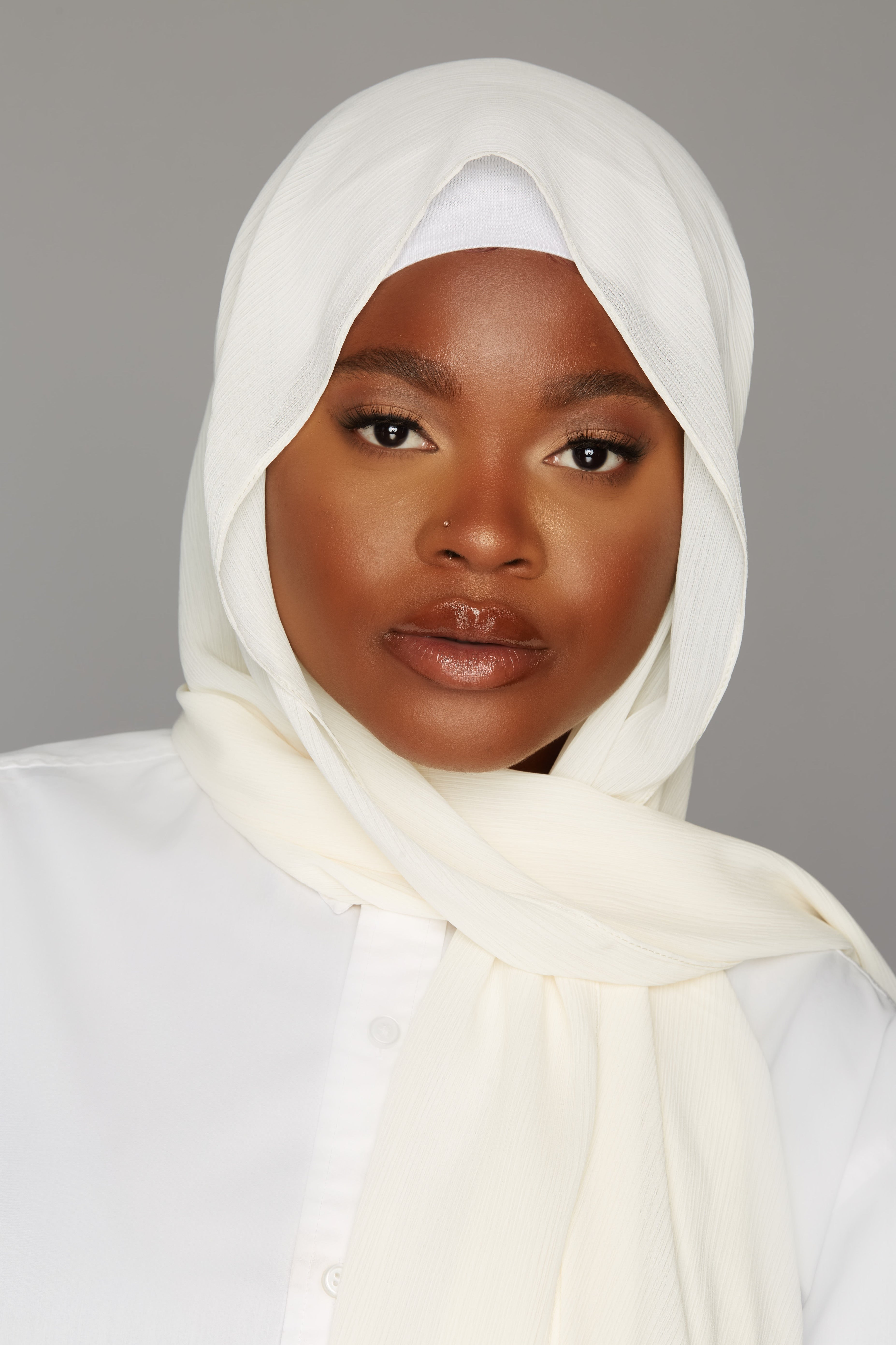 georgette chiffon hijab cream color