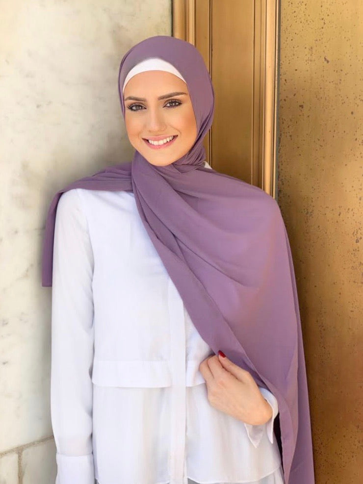 georgette chiffon hijab viola purple